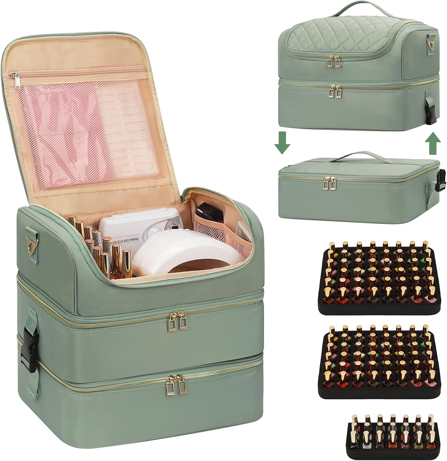 117 Bottle Nail Polish Organizer – Large Travel Case