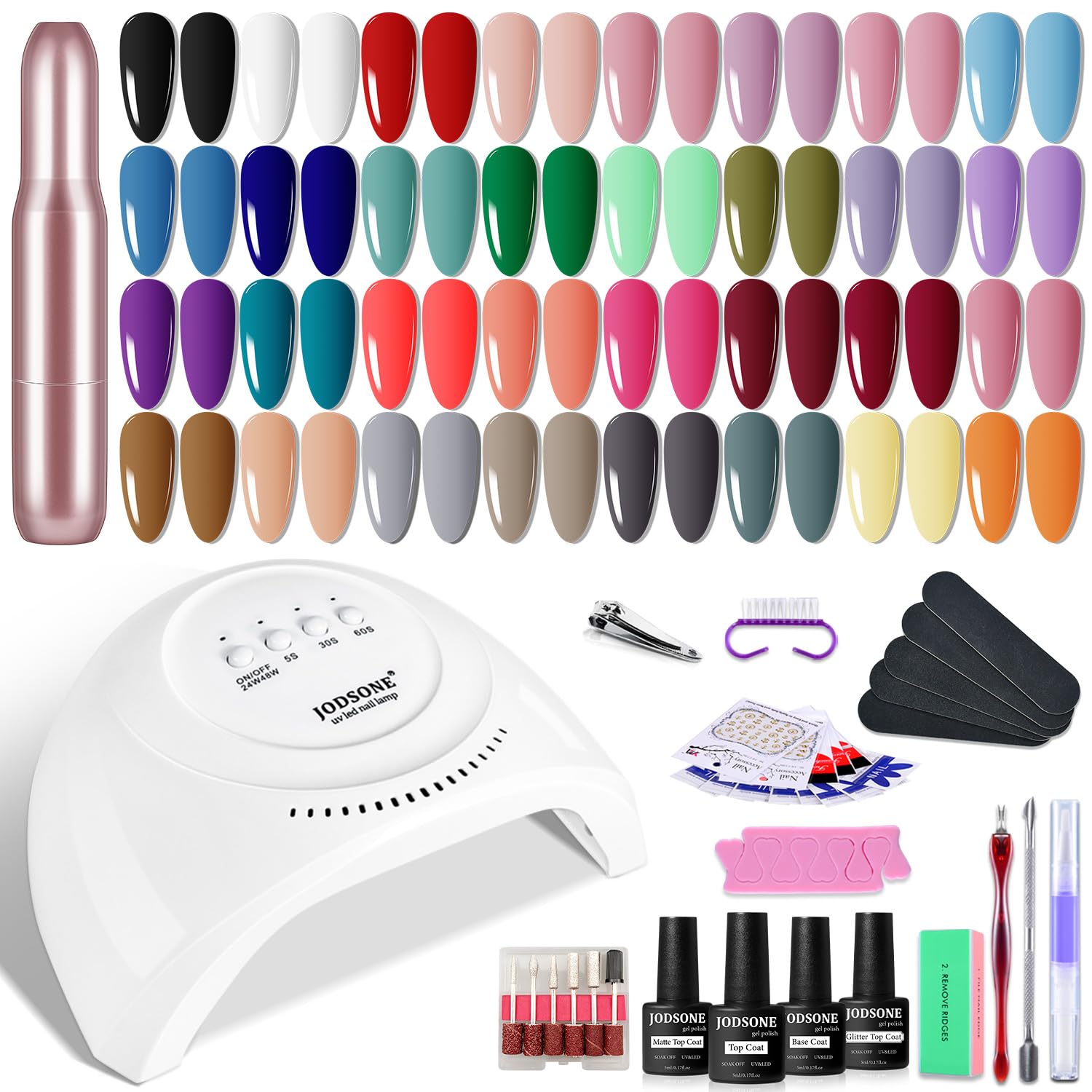 36-piece gel nail kit — Complete Home Manicure Set