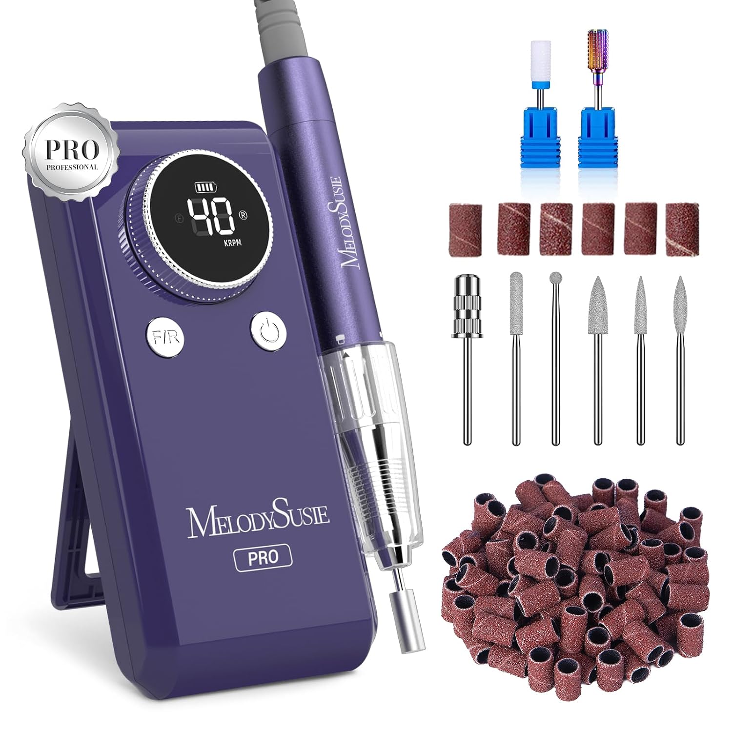 Clip-On Cordless Nail Drill — 40,000 RPM MB420G